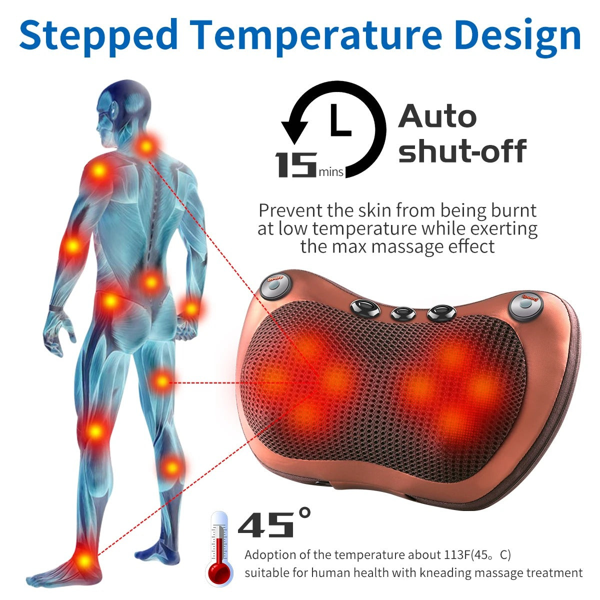 Shiatsu Back and Neck Massager Pillow with Heat.